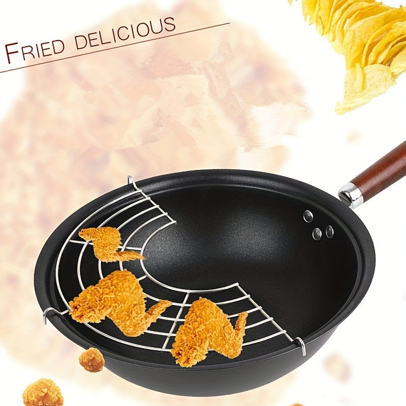 Rejilla Semicircular Versátil de Acero Inoxidable 304 para BBQ, Freír y Cocinar al Vapor - Diseño de Drenaje de Aceite e Isolación