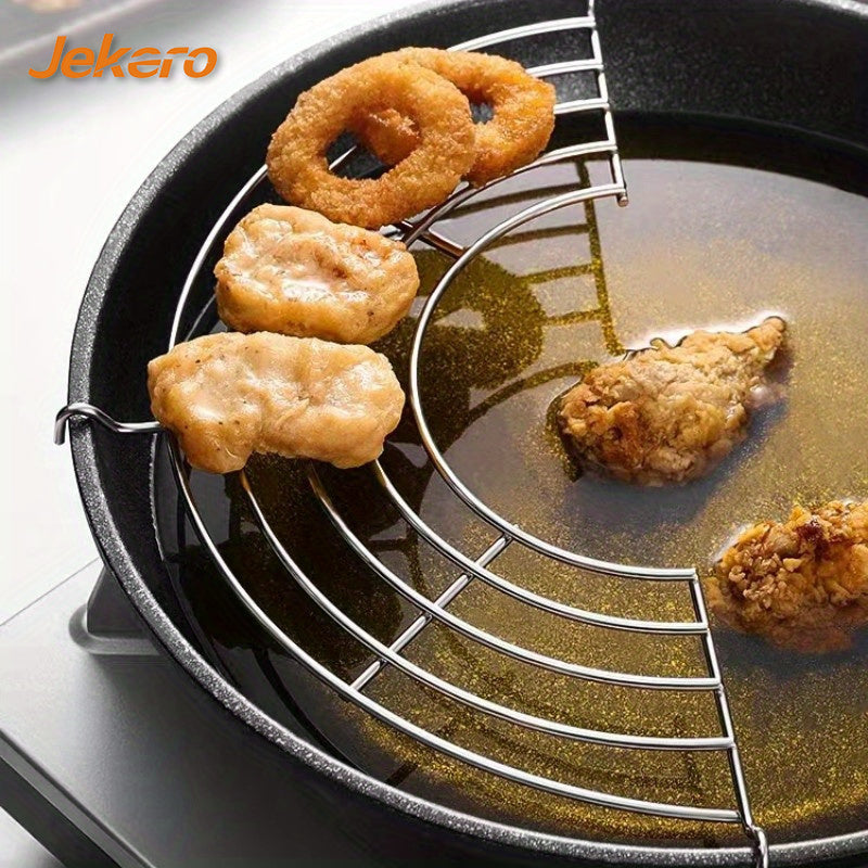 Rejilla Semicircular Versátil de Acero Inoxidable 304 para BBQ, Freír y Cocinar al Vapor - Diseño de Drenaje de Aceite e Isolación