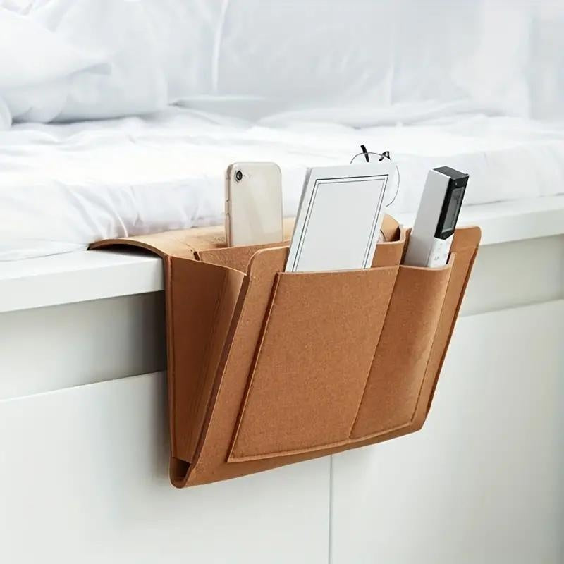 1pc Bolsa De Almacenamiento Colgante De Cabecera, Bolsa De Almacenamiento De Tejidos De Control Remoto De Teléfono Móvil, Bolsa Colgante De Almacenamiento De Libros De Cabecera, Bolsa De Almacenamiento De Artículos Diversos, Artículos Del Hogar, Accesori