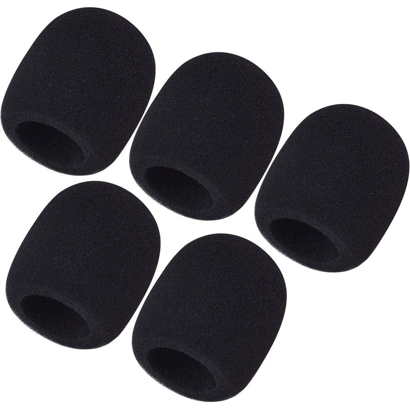 5 piezas de fundas de micrófono de espuma espesada - Ventiladores de micrófono de mano desechables y superficies de esponja, reducción de ruido para transmisión en vivo, podcasting, grabación de voz, accesorios de micrófono, esenciales para podcasting, f