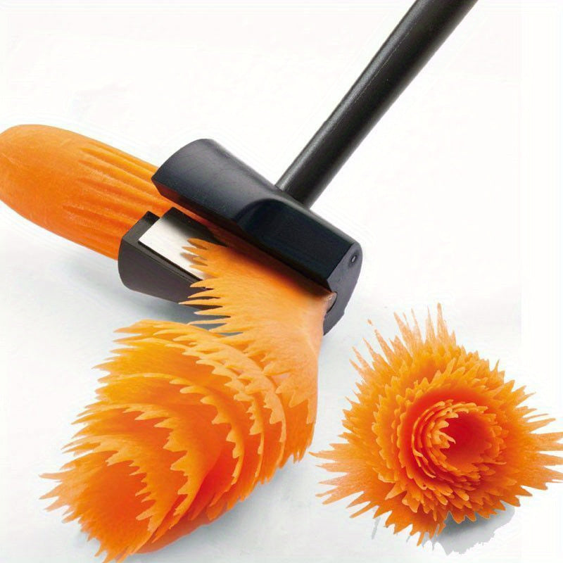 1pc Cortador Espiral para Zanahorias, Rábanos, Patatas, Pelador de Frutas, Dispositivo para Tallar Flores, Herramienta de Corte de Verduras para Cocina