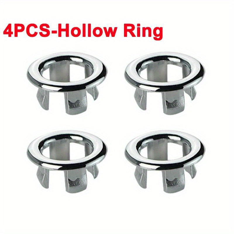 2/4pcs Cubierta de Desbordamiento de Agujero de Fregadero de Plástico para Cocina y Baño, Tapa de Desagüe de Baño, Tapón Redondo de Desbordamiento para Lavabo