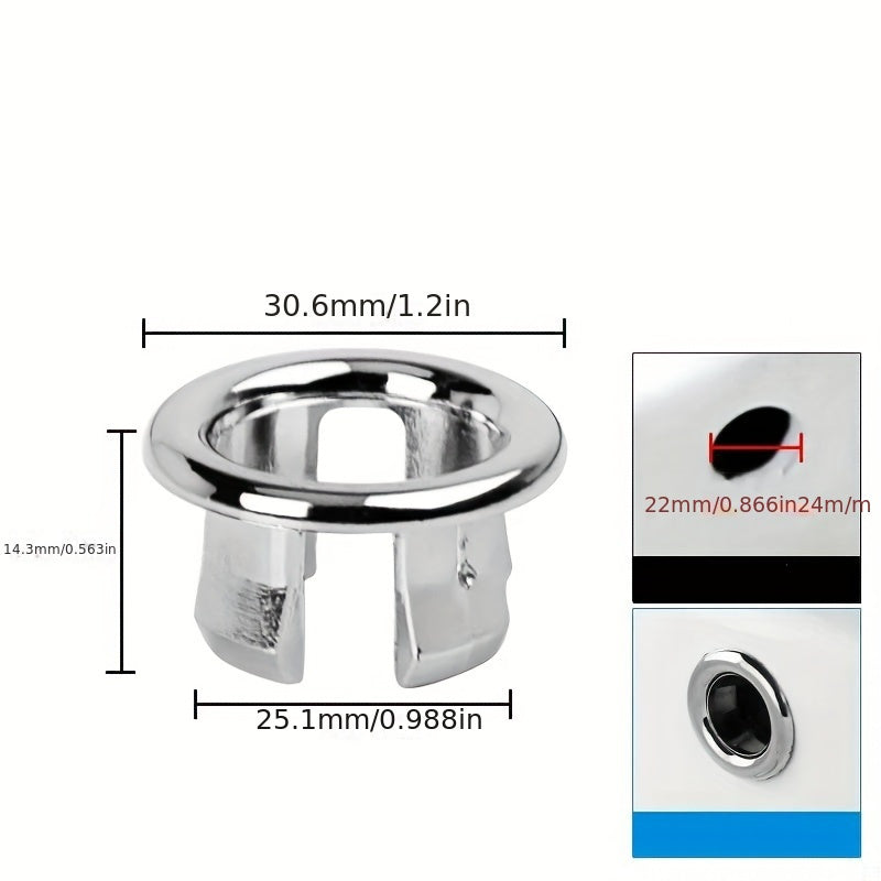 2/4pcs Cubierta de Desbordamiento de Agujero de Fregadero de Plástico para Cocina y Baño, Tapa de Desagüe de Baño, Tapón Redondo de Desbordamiento para Lavabo