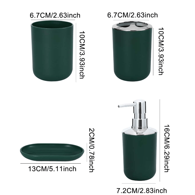 4 Piezas, Porta Cepillos De Dientes, Jabonera, Dispensador De Loción, Botella De Bomba, Vaso Para Enjuague Bucal, Accesorios De Baño, Conjunto De Baño