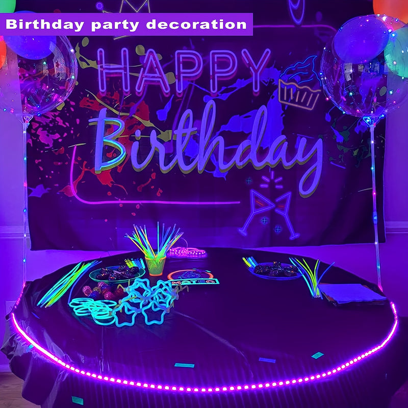 Tira de Luz Negra LED Flexible Alimentada por USB de 19.99 metros - Brillo Neón Vibrante para Fiestas, Vacaciones y Decoración del Hogar, Ideal para Navidad, Halloween, Cumpleaños, Gabinetes de Vidrio y Más, Decoraciones de Fiesta | Iluminación Creativa