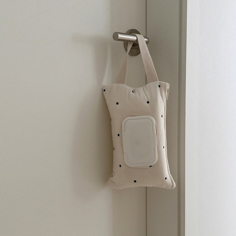 1 Unidad De Caja De Pañuelos Para Automóvil, Linda Bolsa De Pañuelos Colgante Para Cochecito, Caja De Pañuelos Portátil Con Tapa Abatible, Organizador Colgante De Pañuelos