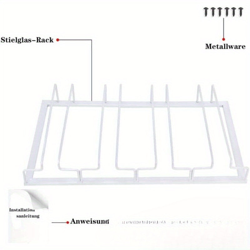 Soporte para Copas de Vino Invertido de Acero Inoxidable - Estante para Tazas de Cocina y Bar que Ahorra Espacio, Perfecto para Uso Doméstico y en Restaurantes
