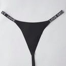 Tanga Sexy Con Detalle De Hebilla En Forma De Corazon Y Diseno De Letras Del Alfabeto