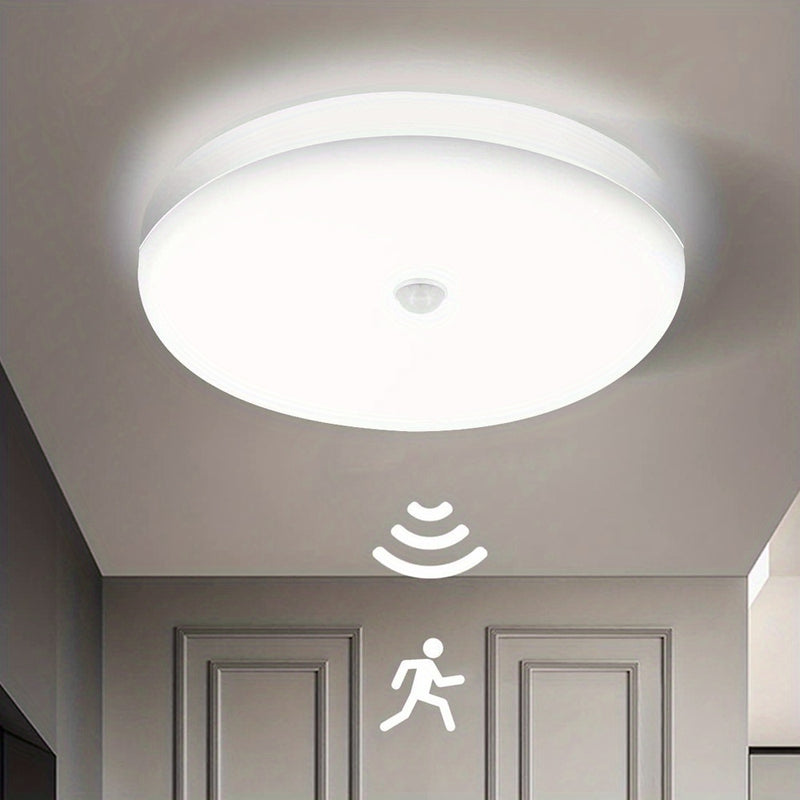 1 unidad de luz LED empotrada con sensor de movimiento, 6000K blanco cálido, activación nocturna automática para escaleras, clóset, garaje, sótano