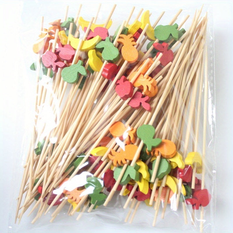 Paquete de 100 unidades para reuniones familiares, fiestas de cumpleaños. Palitos de frutas, hamburguesas, cócteles decorativos, sándwiches con dibujos animados.