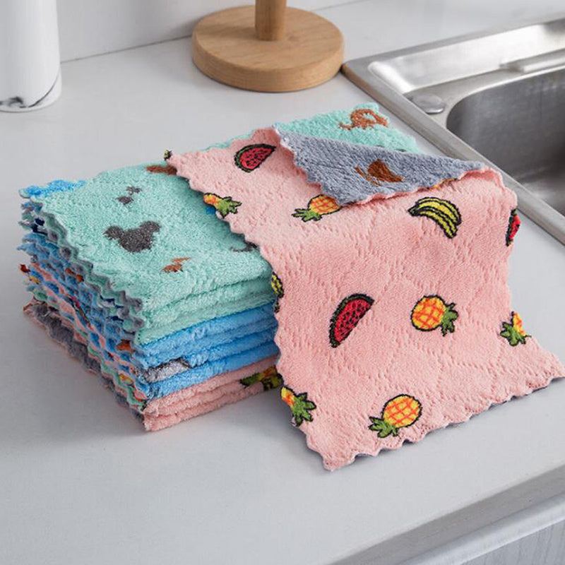 5pcs Paños de Cocina Super Absorbentes - Reutilizables, Toallas de Secado Rápido para una Limpieza Eficiente