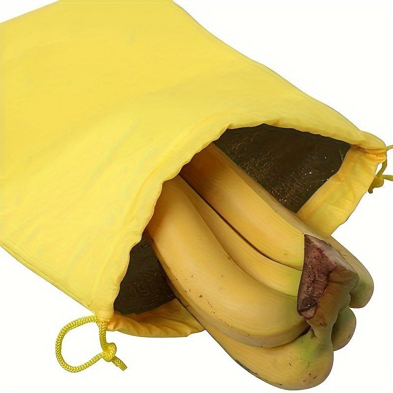 1-Pack Bolsa Conservadora de Plátanos - Grado Alimenticio, Duradera y Fácil de Limpiar, Amarillo Brillante para Destacar en Cajones, Extiende la Frescura de Bananas y Frutas, Esencial para Organización de Cocina, Idea de Regalo Perfecta, Portaplátanos, P