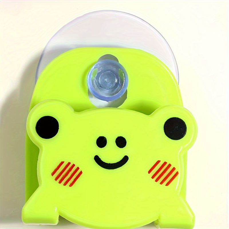 Soporte de esponja con ventosa de animal de dibujos animados - Organizador lindo del fregadero de la cocina, soporte de jabón sin contacto con alimentos con drenaje para esponjas y estropajos, gancho adhesivo para toallas para accesorios de baño y cocina