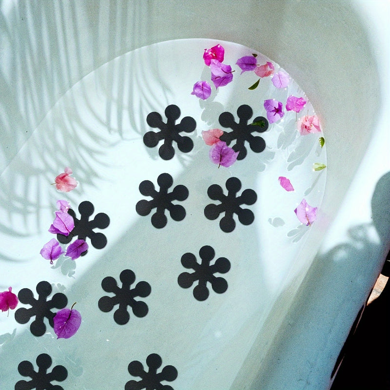 12 calcomanías antideslizantes para bañera con forma de flor, elegantes pegatinas de seguridad para el baño, fácil instalación, pegatinas adhesivas
