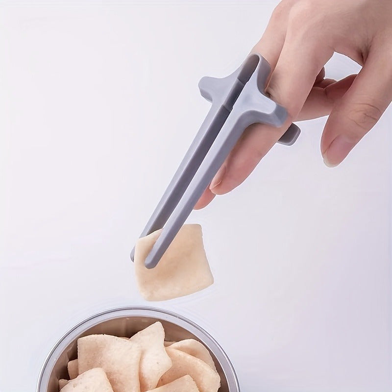 2/6 piezas de palillos de dedo reutilizables - Clips de plástico duraderos para papas fritas, tenazas de dedo para uso en la cocina del hogar y el dormitorio, accesorios de cocina fáciles de agarrar, accesorios de papas fritas, material de plástico durad