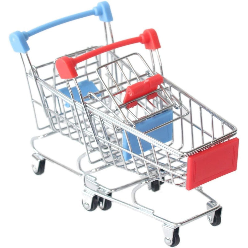2 Mini Carritos de Supermercado, Carritos de Compras de Metal, Carritos de Compras Prácticos, Estilo Modelo Almacenamiento y Almacenamiento para Compras en Supermercados Nuevo Semestre Regreso a Clases