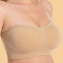 1 pieza Sujetador de pecho sin tirantes para mujer, atractivo sujetador trasero sin alambre para damas, estilo europeo y americano