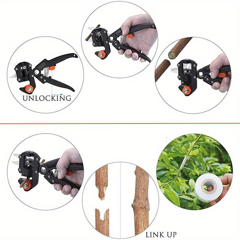 Plantas, ramas, vides, frutas, herramientas de corte para árboles frutales, tijeras ideales para árboles frutales, kit de herramientas para injertar, kit de herramientas para injertar, herramientas de poda para jardín con cuchillas de repuesto.