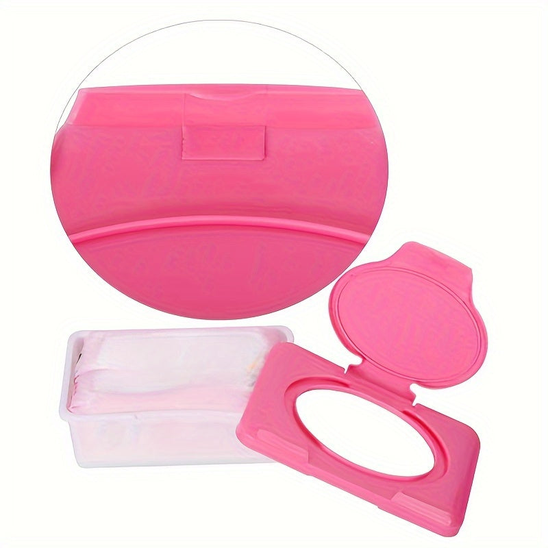 1pc Caja de Almacenamiento para Toallitas con Tapa - Dispensador de 80 Paños, Estuche Duradero de Plástico Compacto 19.51x11.99x7.49cm, Organizador Clásico para Baño o Dormitorio (Rojo/Azul), Diseño Minimalista y Fácil Limpieza