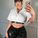 SXY Pantalones Cortos de PU Sexys de Verano con Cintura Baja y Ajuste Delgado