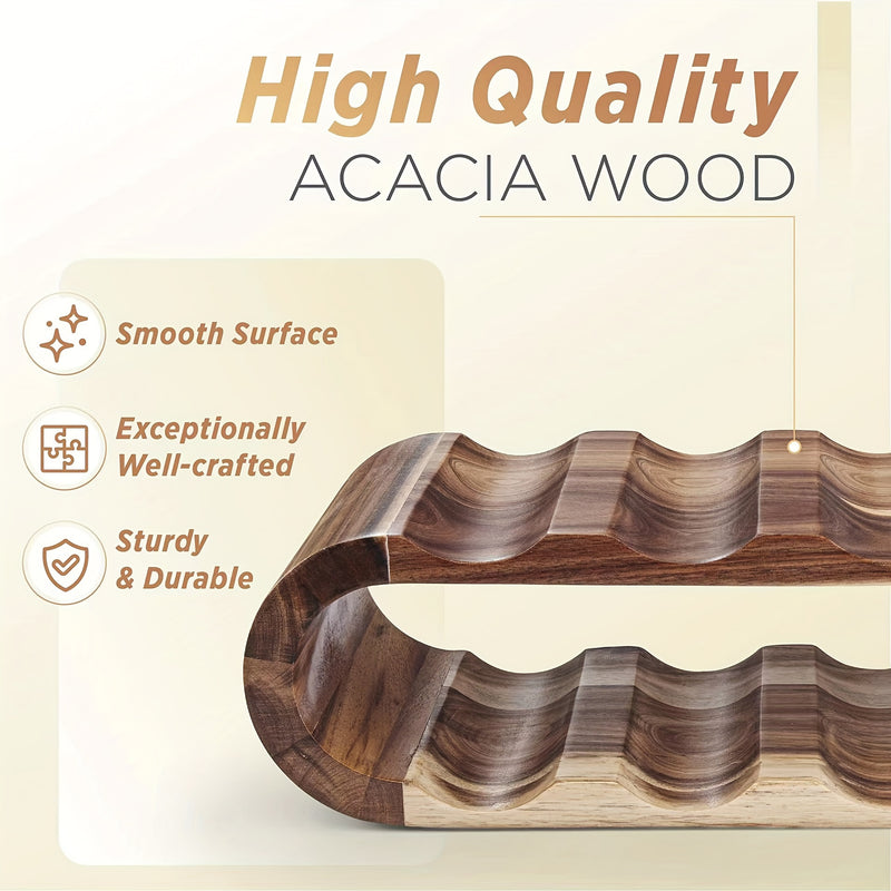 Elegante Soporte para Vino de Madera Maciza para Mesa - Capacidad para 8 Botellas, Perfecto para Decoración de Salón, Bar y Restaurante, Organizador de Cocina