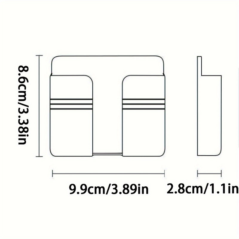 Soporte de carga de teléfono de pared de plástico de 1pc, estante adhesivo para organización del hogar, estantería de almacenamiento multifuncional para dormitorio y oficina, no se incluye tubería de metal, estantes