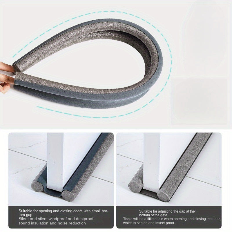 Sello de puerta flexible para ahorrar energía: reduce ruido, bloquea plagas, tira de aislamiento fácil de instalar - 93cm/36.61in