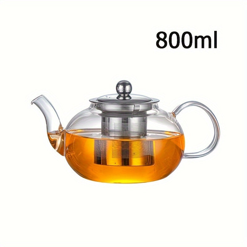 1 vaso de té de vidrio de borosilicato de alta calidad con base de acero inoxidable engrosada - Mango ergonómico, vidrio transparente para el té y el café, diseño duradero y fácil de limpiar, perfecto para el hogar, esenciales para el té | Mango ergonómi