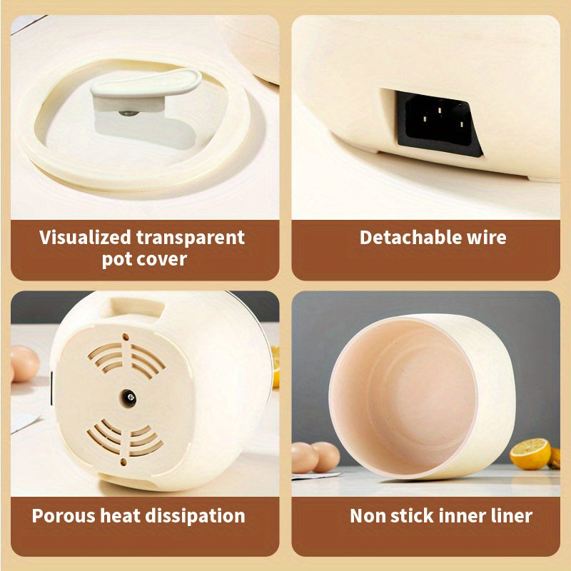 Mini Olla Arrocera, Fiambrera Eléctrica, Olla Arrocera Portátil De Viaje Pequeña, Olla Antiadherente, Función De Mantener Caliente, Adecuada Para 1-3 Personas - Para Cocinar Sopa, Arroz, Estofados, Granos Y Avena