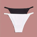 2 piezas de braguitas tipo tanga de cinturon delgado, comodas y sin costuras, lenceria y ropa interior femenina de cintura baja
