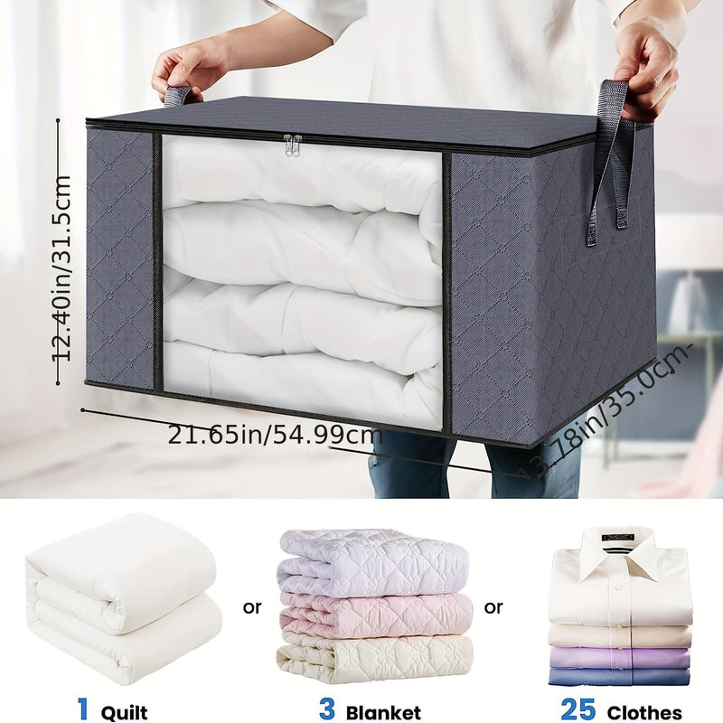 3/6pcs Bolsas de Almacenamiento de Tela Plegables de Gran Capacidad - Organizador Colapsable para Ropa, Mantas y Toallas - Perfecto para Dormitorio, Armario, Residencia Universitaria, Spa y Organización de Guardarropa, Solución de Almacenamiento para Dor