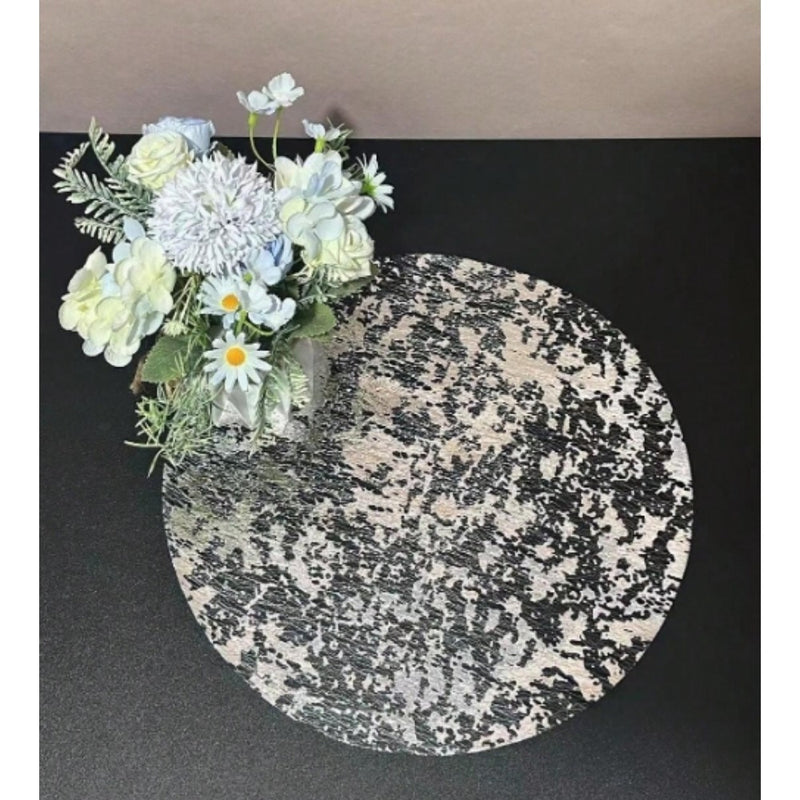 100pcs Manteles Desechables Elegantes con Lámina Dorada - Manteles Redondos de Poliéster Lujosos con Diseño de Malla Brillante para Bodas, Cumpleaños, Festividades - Ideales para Comedor y Decoración del Hogar, Manteles para Mesa de Comedor