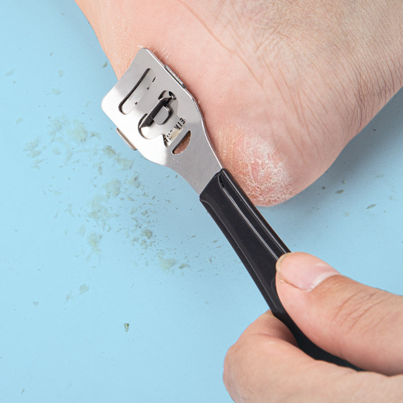 Juego de limas de pie de acero inoxidable, cuchillo de pedicura, afilador de cuchillos, herramienta de cuidado de pies, para pieles grises, sin fragancia, sin necesidad de energía.