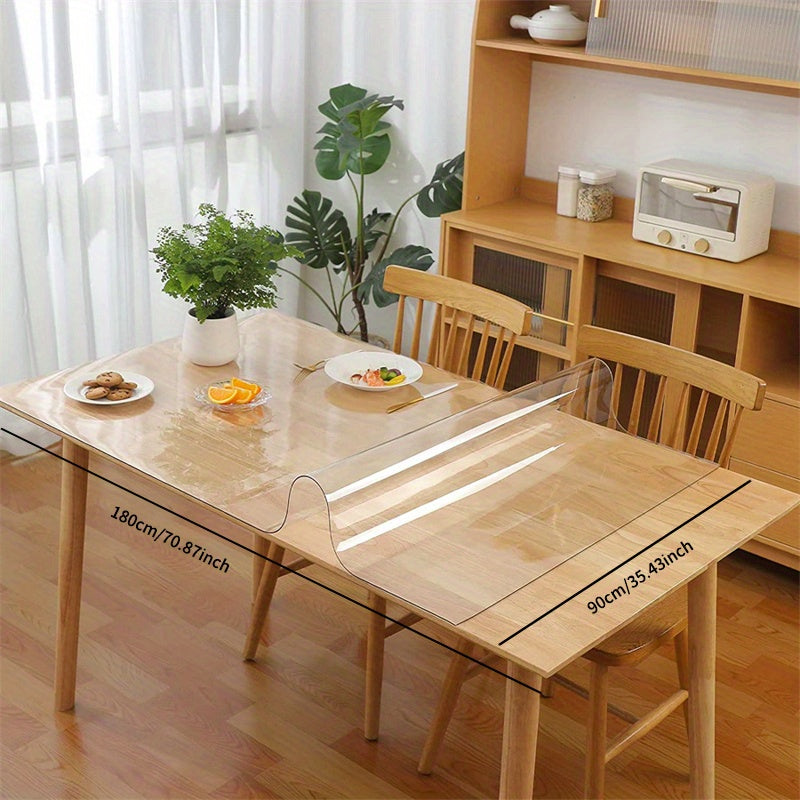 Protector de mesa de PVC artesanal, 1.5 mm de grosor, resistente al calor y antirayaduras, cubierta transparente para mesas de comedor y café, ideal para uso en hogar y hotel, protector de mesa moderno y duradero, 1 unidad