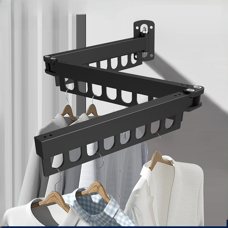 Perchero de Pared Ahorrador de Espacio - Colgador de Ropa de Aluminio Plegable y Extensible