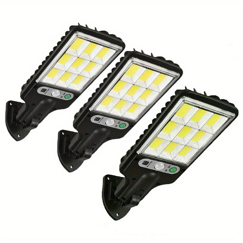 3piezas Luz Solar de Sensor de Movimiento con Control Remoto, Luz de Seguridad Alimentada por Panel Solar, Luz de Camino para Jardín, Garaje, Patio Trasero
