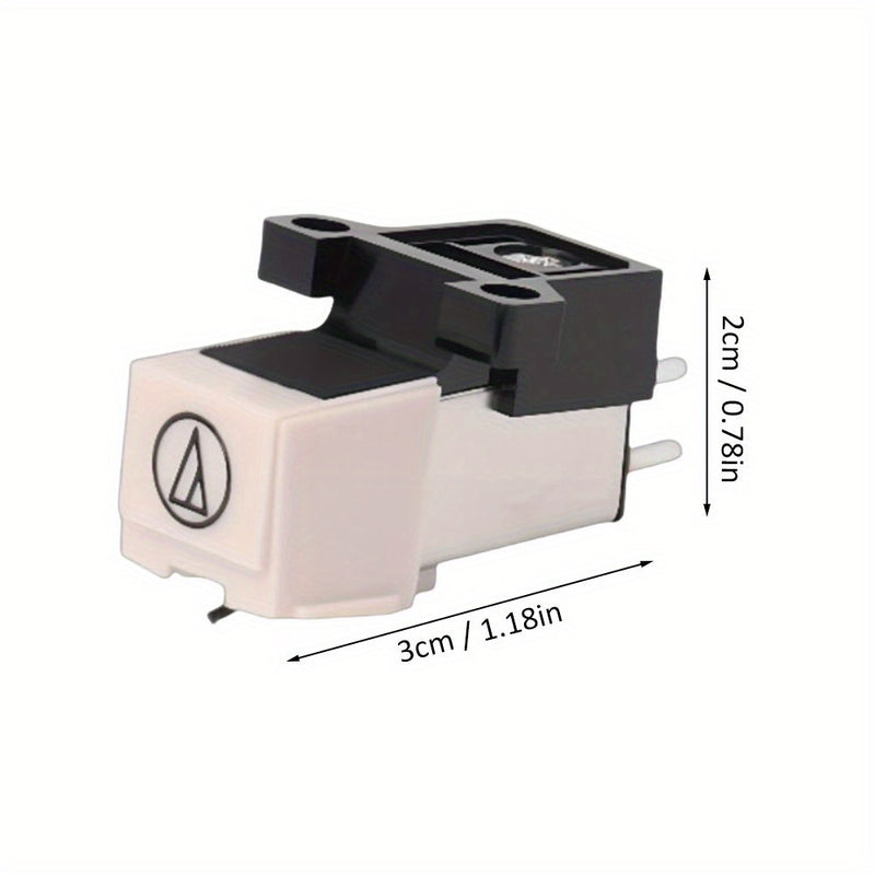 Cartucho LP de Alta Fidelidad con Doble Imán Móvil - Elíptico, Blanco y Negro, Compatible con el Tocadiscos AT3600L, Cuenta con Estilete de Diamante y Caballete de Fibra de Carbono para una Calidad de Sonido Mejorada