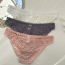 NEW 3 piezas Tanga de encaje con estampado de leopardo y cintura baja para mujeres
