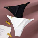 2 piezas de braguitas tipo tanga de cinturon delgado, comodas y sin costuras, lenceria y ropa interior femenina de cintura baja