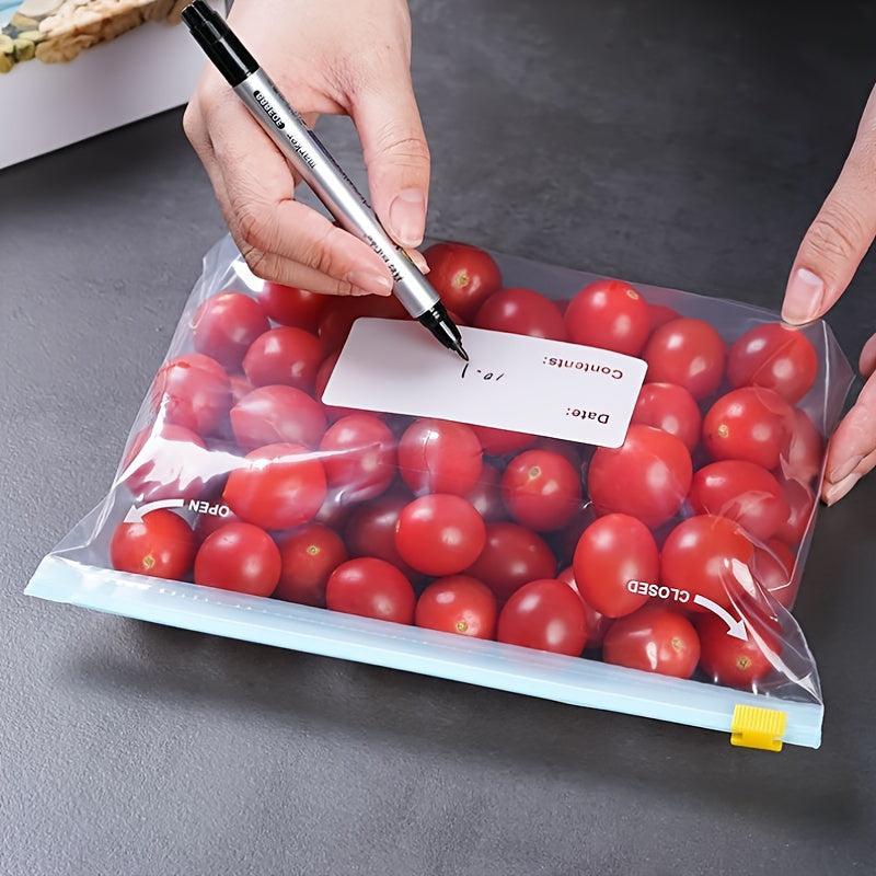 Bolsas de sellado claro reutilizables de 15 piezas, impermeables y seguras para congelador, material PET, para frutas, granos, vegetales y carnes, esencial de organización de cocina, bolsas de envasado al vacío