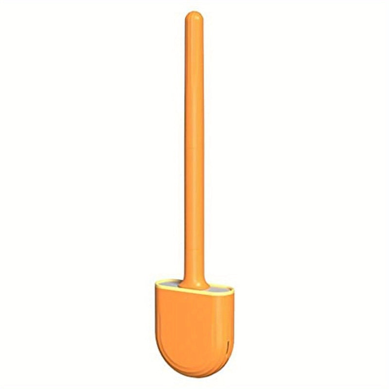 Juego de cepillo de inodoro de silicona montado en la pared con soporte - Limpiador profundo reutilizable para baño con mango flexible y soporte a prueba de goteo