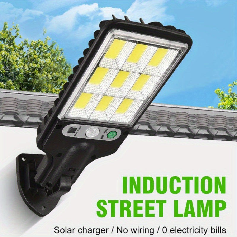 2 unidades de luces de movimiento solares con control remoto, luces de seguridad alimentadas por panel solar, luces de camino para jardín, garaje, patio trasero, patio