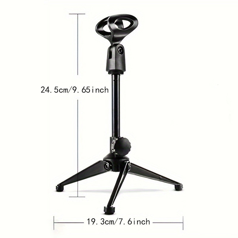 1 pieza de soporte de micrófono ajustable con conector XLR - Soporte de escritorio plegable y portátil, material ABS resistente para oficina, estudio de grabación, podcasting y transmisión en vivo, micrófono para grabación, equipo de estudio, diseño eleg