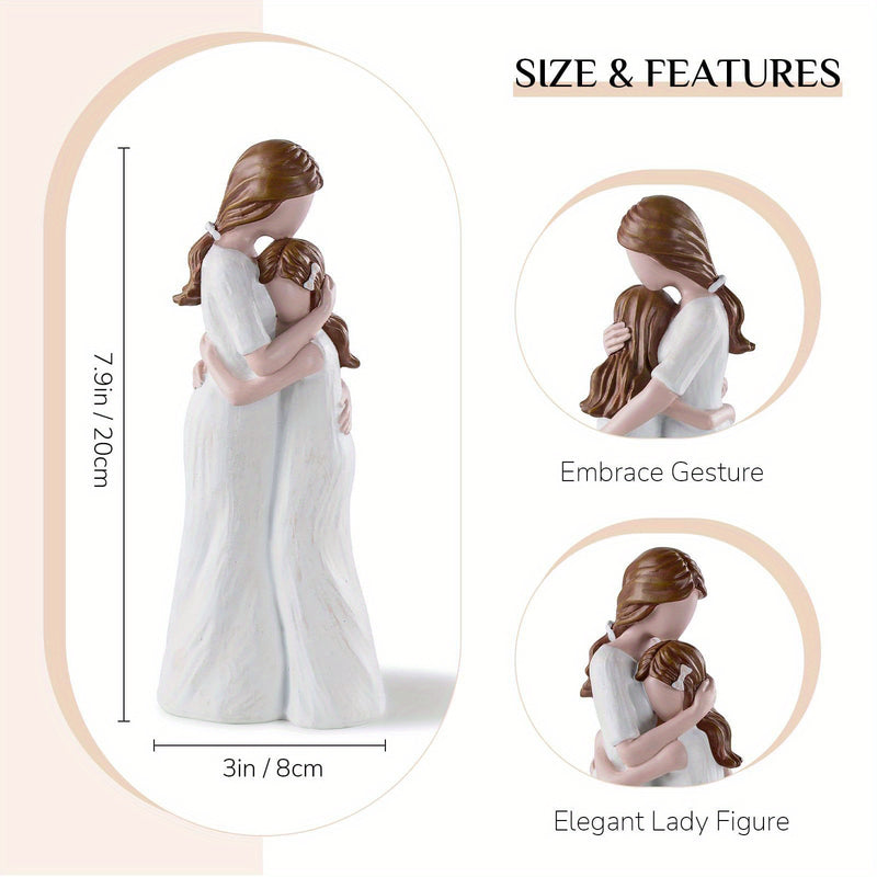 Figura de Resina de Abrazo Conmovedor Madre-Hija de Storyme - Ideal para el Día de la Madre, Decoración Versátil para Interiores/Exteriores, Perfecta para Exhibición en el Hogar y Dormitorio