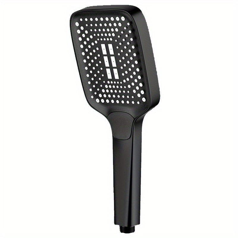 1pc Cabezal de Ducha Ajustable con Botón Cuadrado, Cabezal de Ducha Superpotente, Cabezal de Ducha con Calentador de Agua para el Hogar, Cabezal de Ducha de Mano, Cabezal de Ducha con Salida de Agua Ajustable, Herrajes de Baño, Accesorios de Baño