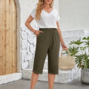 EMERY ROSE Pantalones casuales de longitud 7/8 con unicolor para mujer de vacaciones