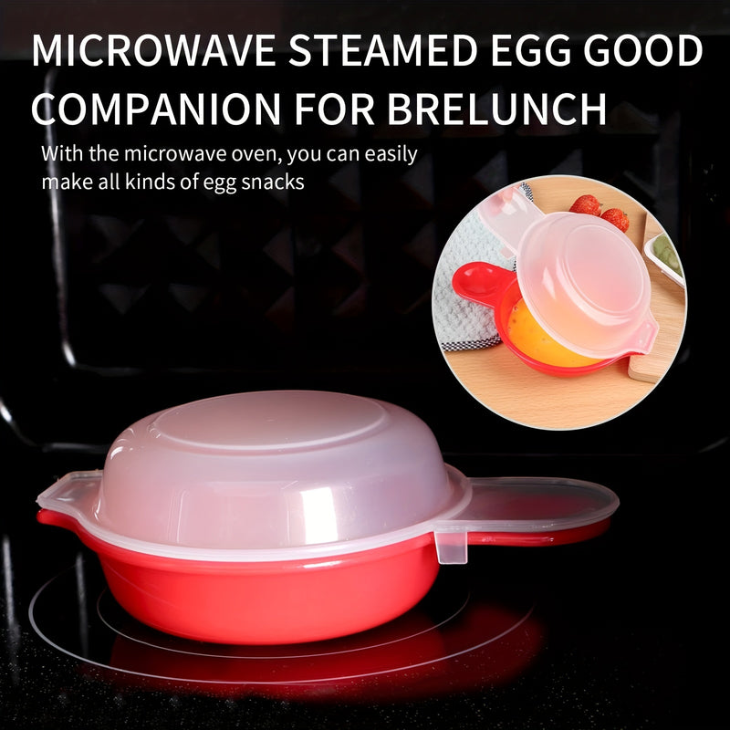 1pc Cocinador de Huevos para Microondas EasyEggwich - Rojo y Transparente, Hacedor de Sándwiches de Desayuno en 1 Minuto, Accesorio de Cocina sin Carga con Resultados de Calidad Profesional, Fácil de Usar con Instrucciones Paso a Paso
