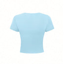 Camiseta corta con estampado floral