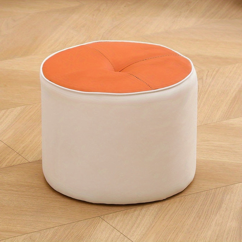 Taburete Cambiador de Zapatos de Lujo con Parte Superior Redonda - Cómodo y Duradero con Acolchado Suave, Construcción de Madera Maciza, Estilo Clásico para Decoración del Hogar