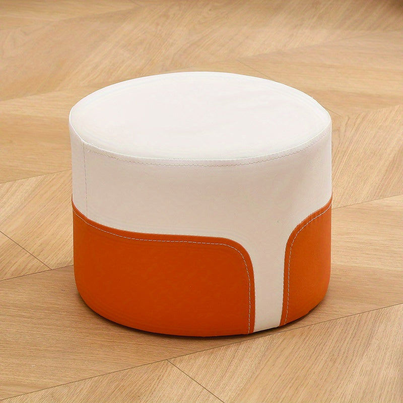 Taburete Cambiador de Zapatos de Lujo con Parte Superior Redonda - Cómodo y Duradero con Acolchado Suave, Construcción de Madera Maciza, Estilo Clásico para Decoración del Hogar